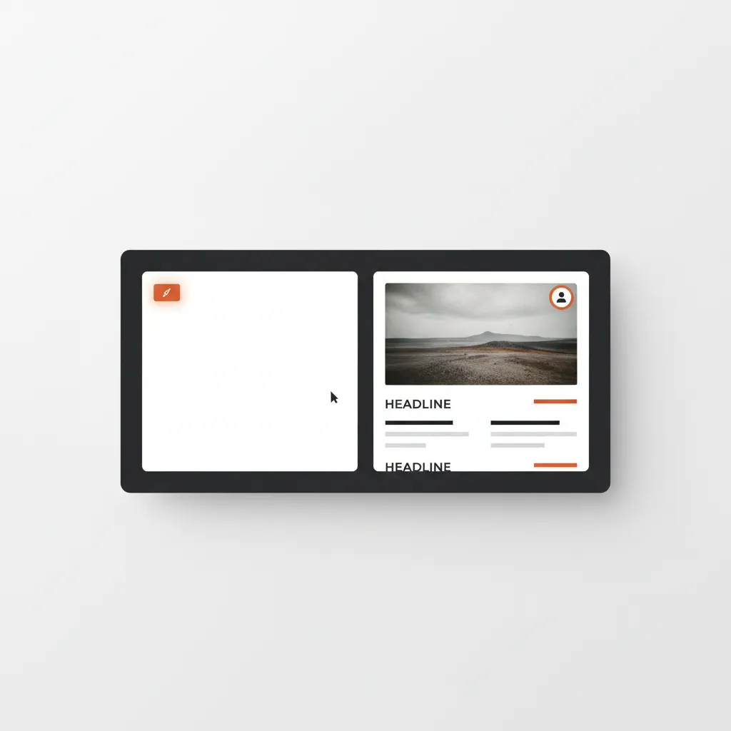 Split screen preview mock-up of the blog post