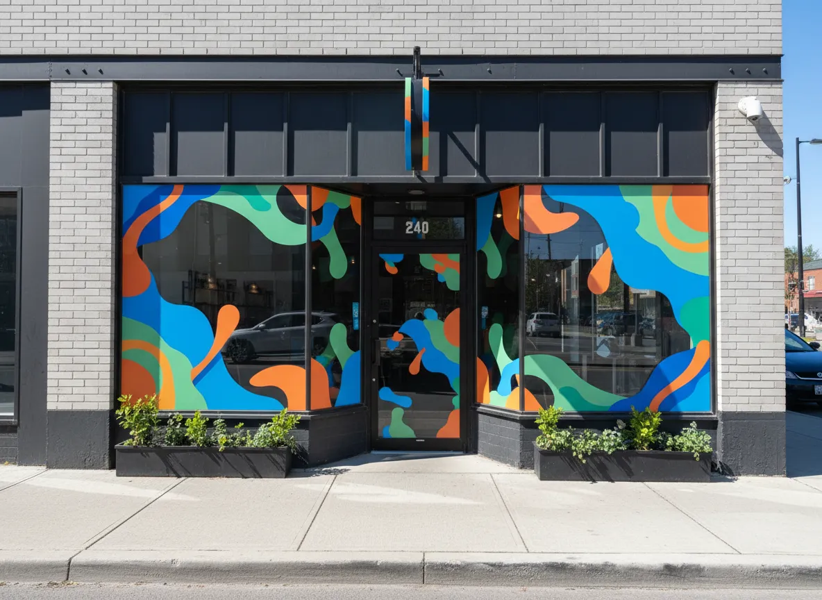 Storefront signage and window graphics printed in Etobicoke by Lake Shore Signs & Graphics