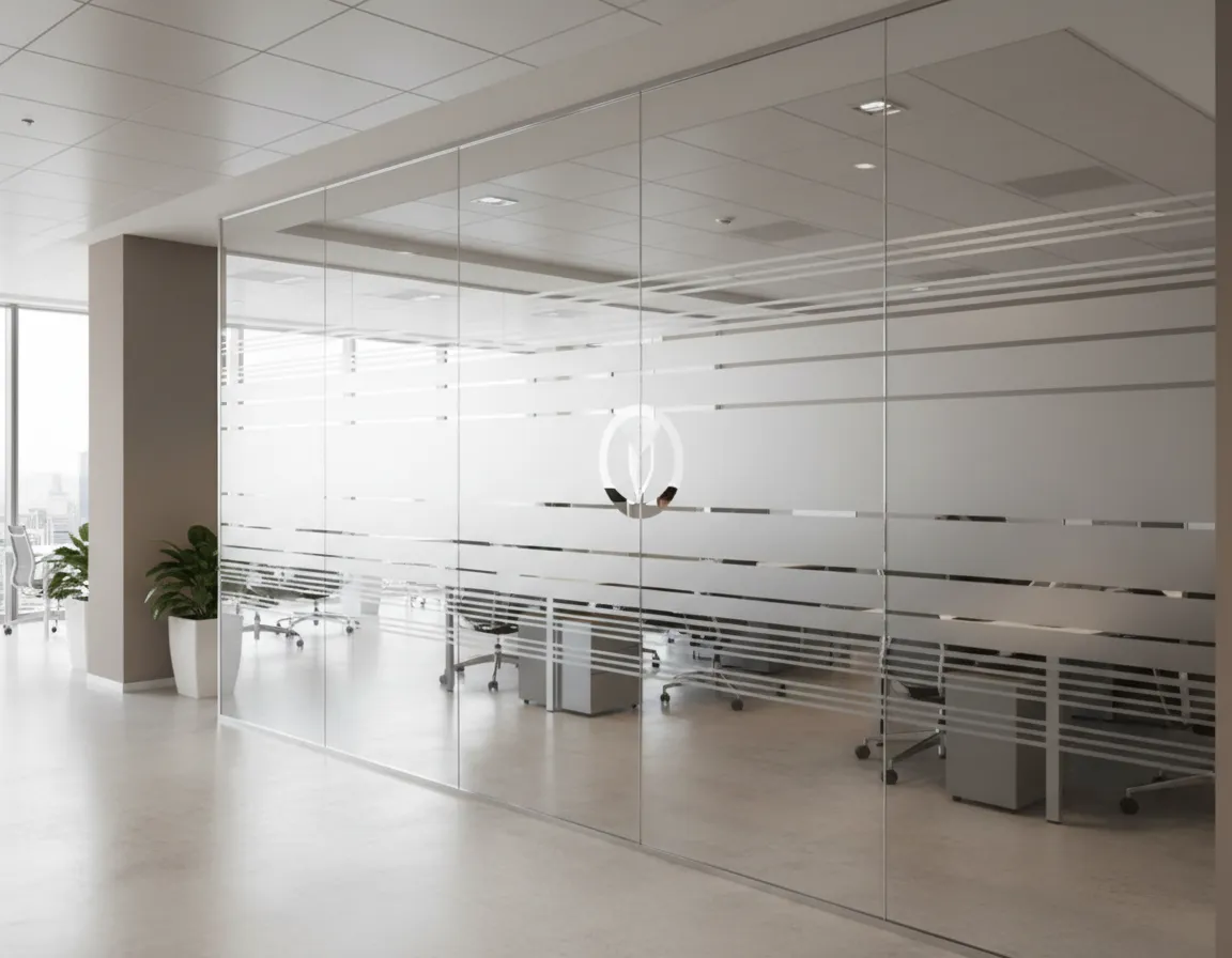 Frosted window designs for privacy in Toronto office