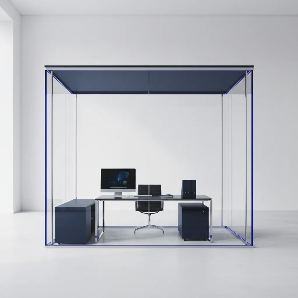 Clean, secure architectural workspace representing data protection