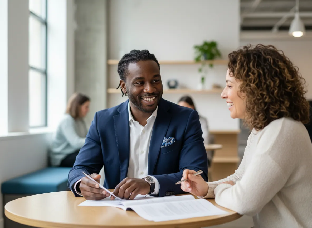 Photo of Esco working with a local client