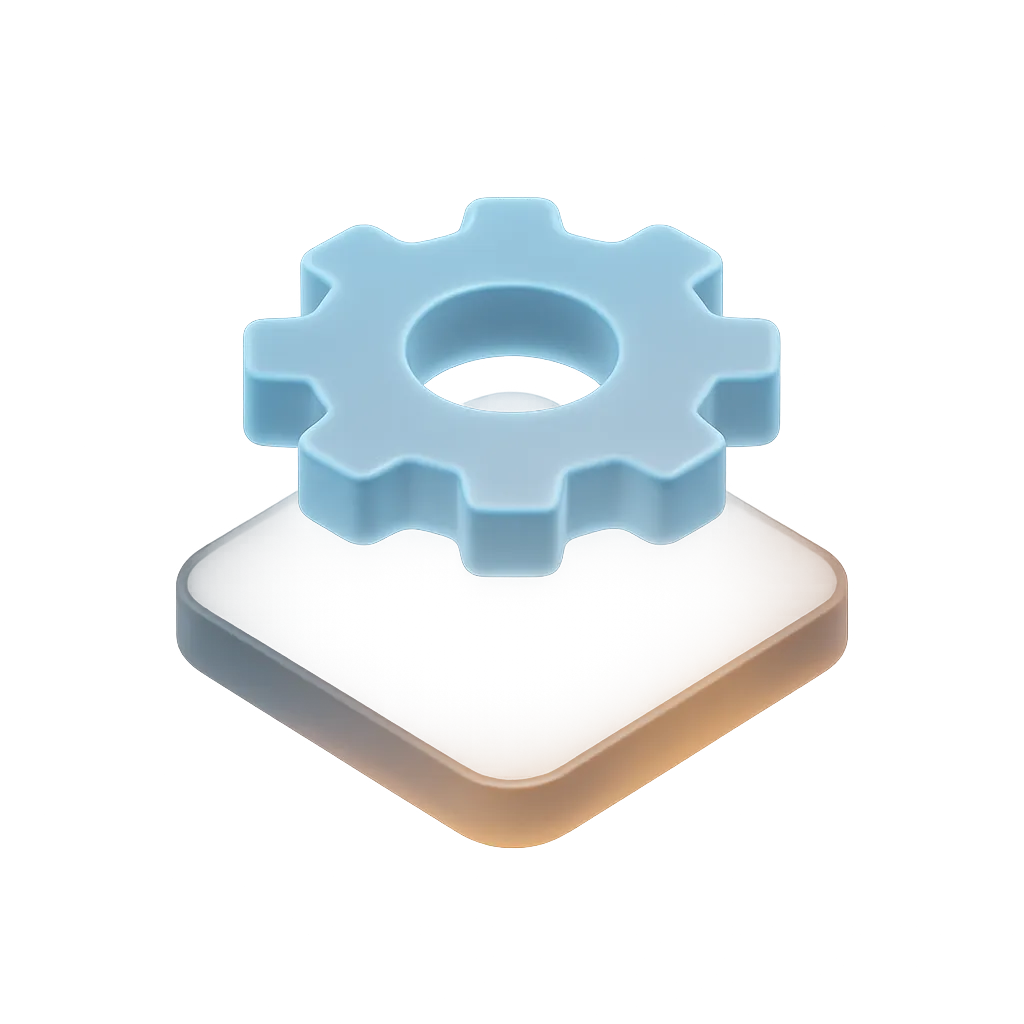 Maintenance glowing gear abstract representation