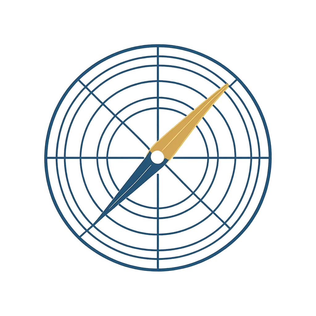 Concentric circle compass decorative graphic