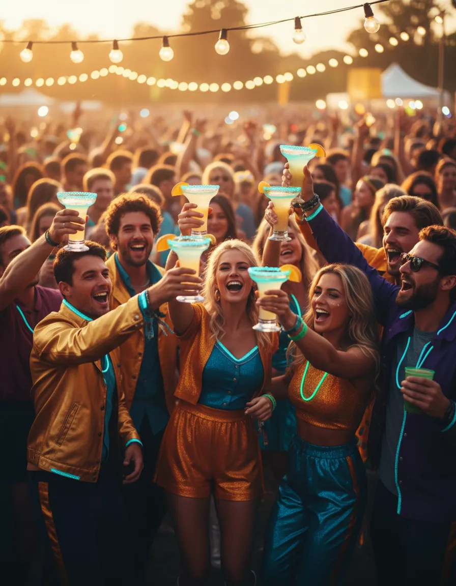 Festival atmosphere and energetic crowd