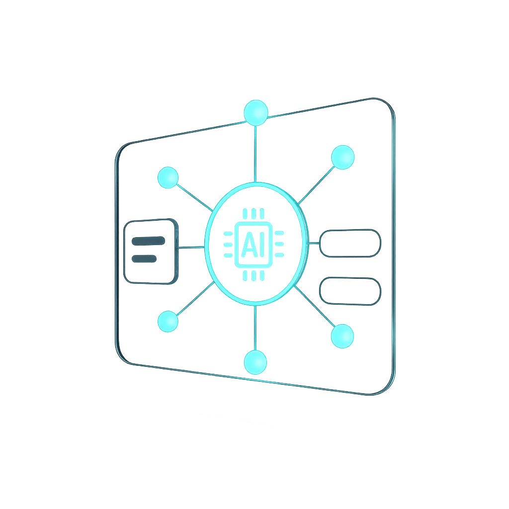 Translucent 3D AI Automation Dashboard displaying lead pipelines and instant CRM bookings