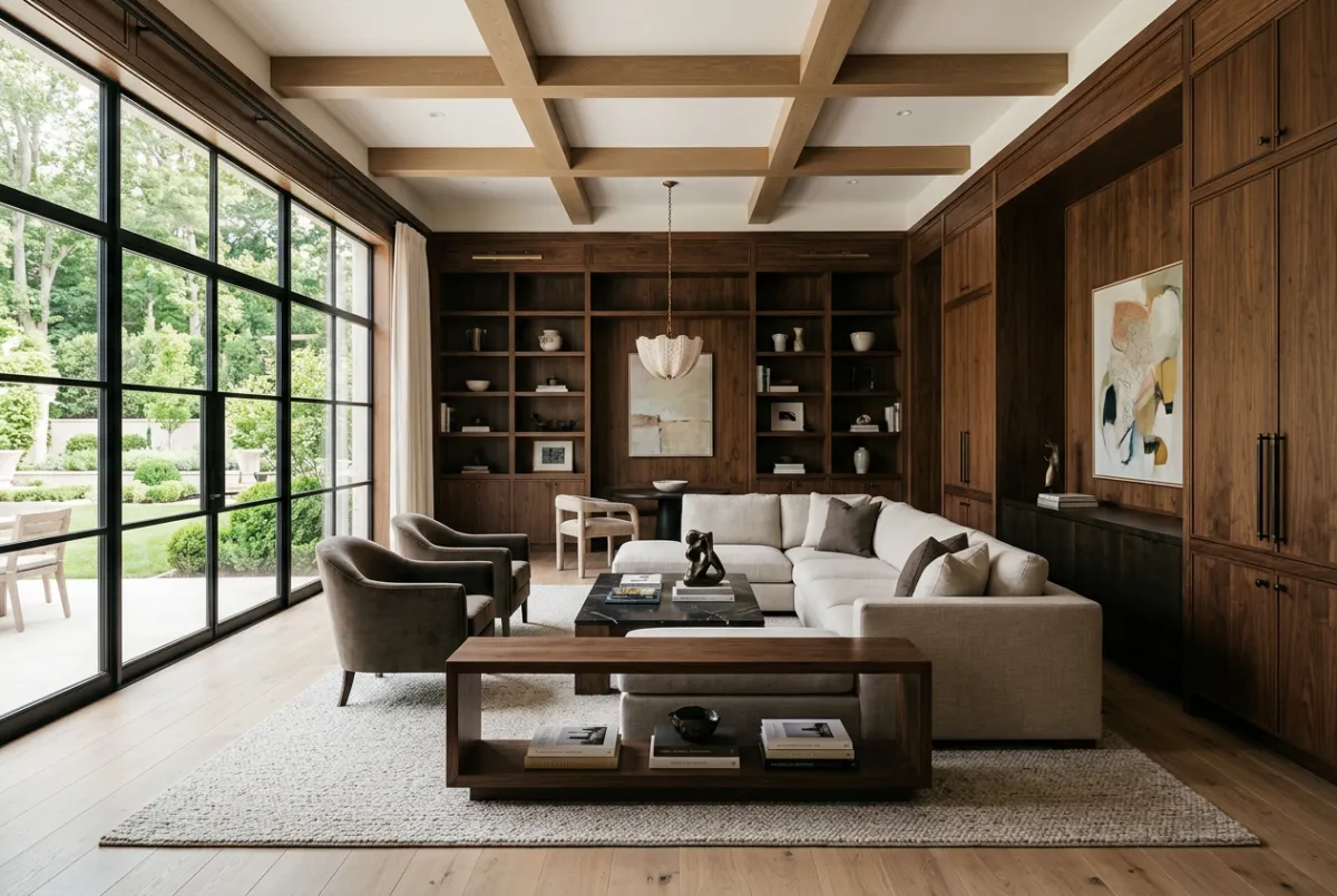 Completed luxury home renovation featuring flawless custom millwork and natural light