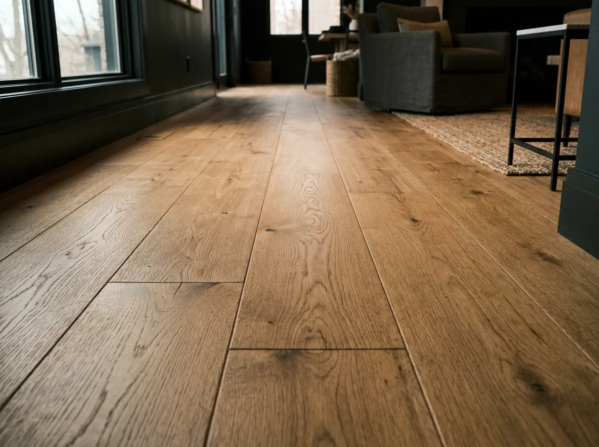 Wide-plank engineered European white oak luxury flooring installation
