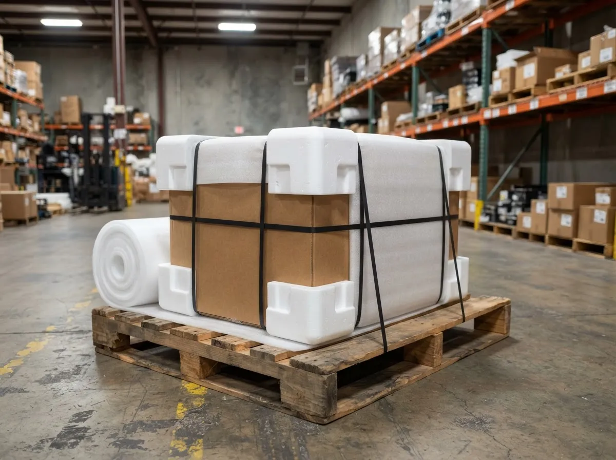 Foam sheets and foam corner protectors used for protective packaging