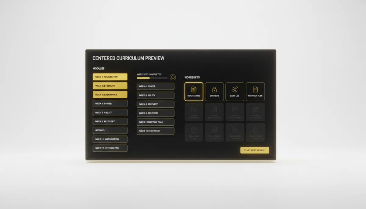 Win Within 12-week curriculum preview and dashboard interface