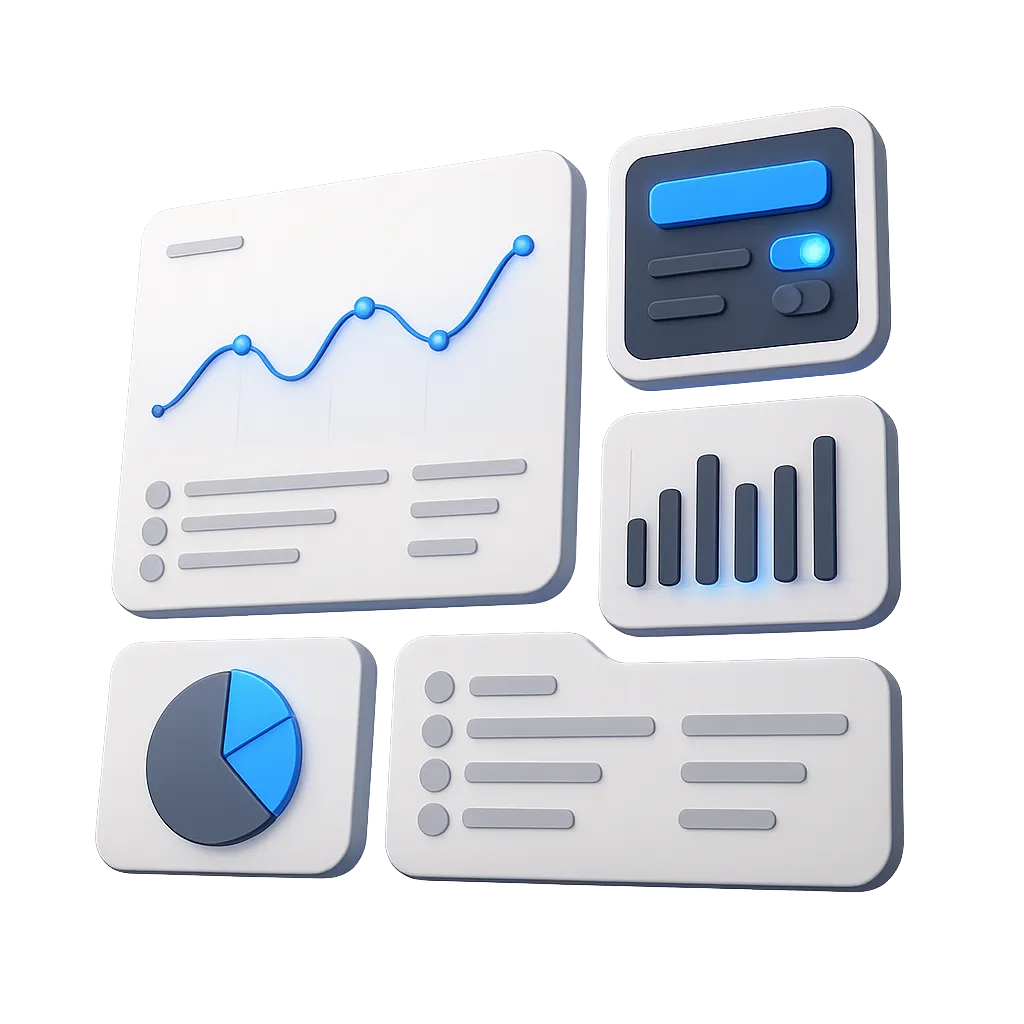 Sales Revenue Pilot 3D CRM Dashboard cutout showing pipeline visualizer and automation analytics