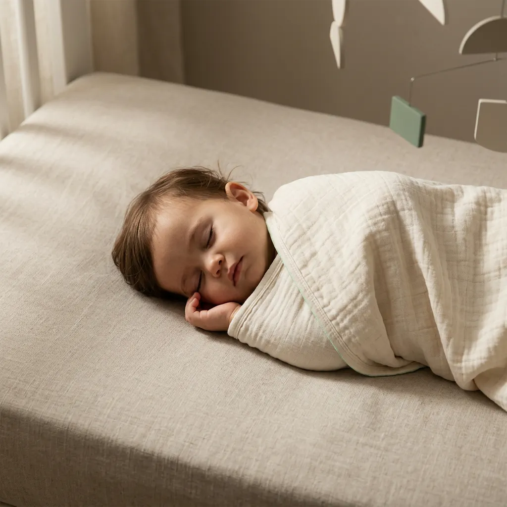 A peaceful toddler asleep undisturbed in a soothing nursery environment