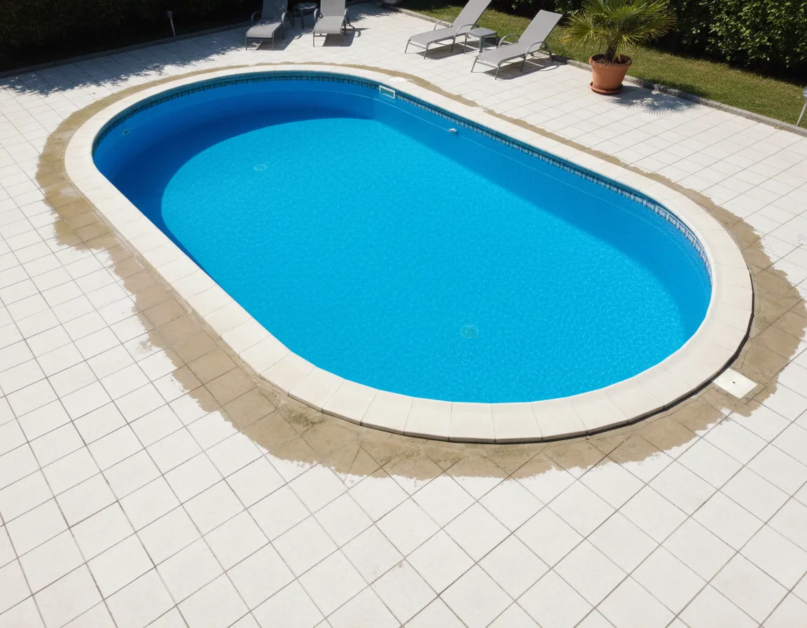 Lavage de contours de piscine