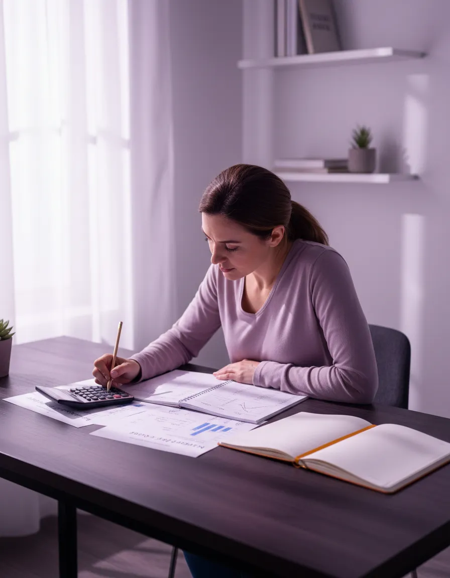 Student studying real estate math