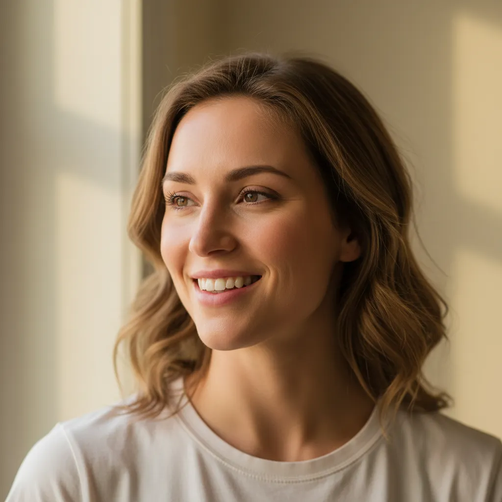 Headshot of Kristen, smiling, renewed energy and hope