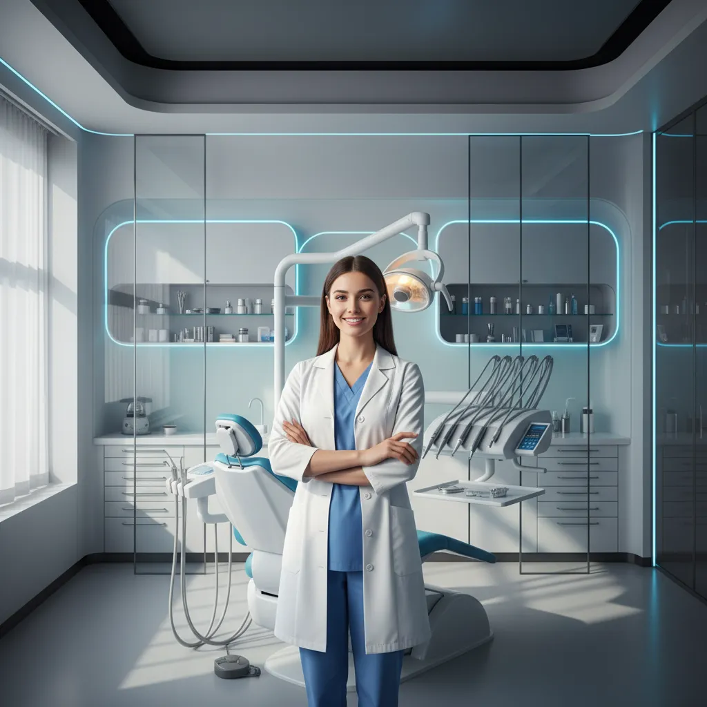 Thriving, modern dental clinic environment