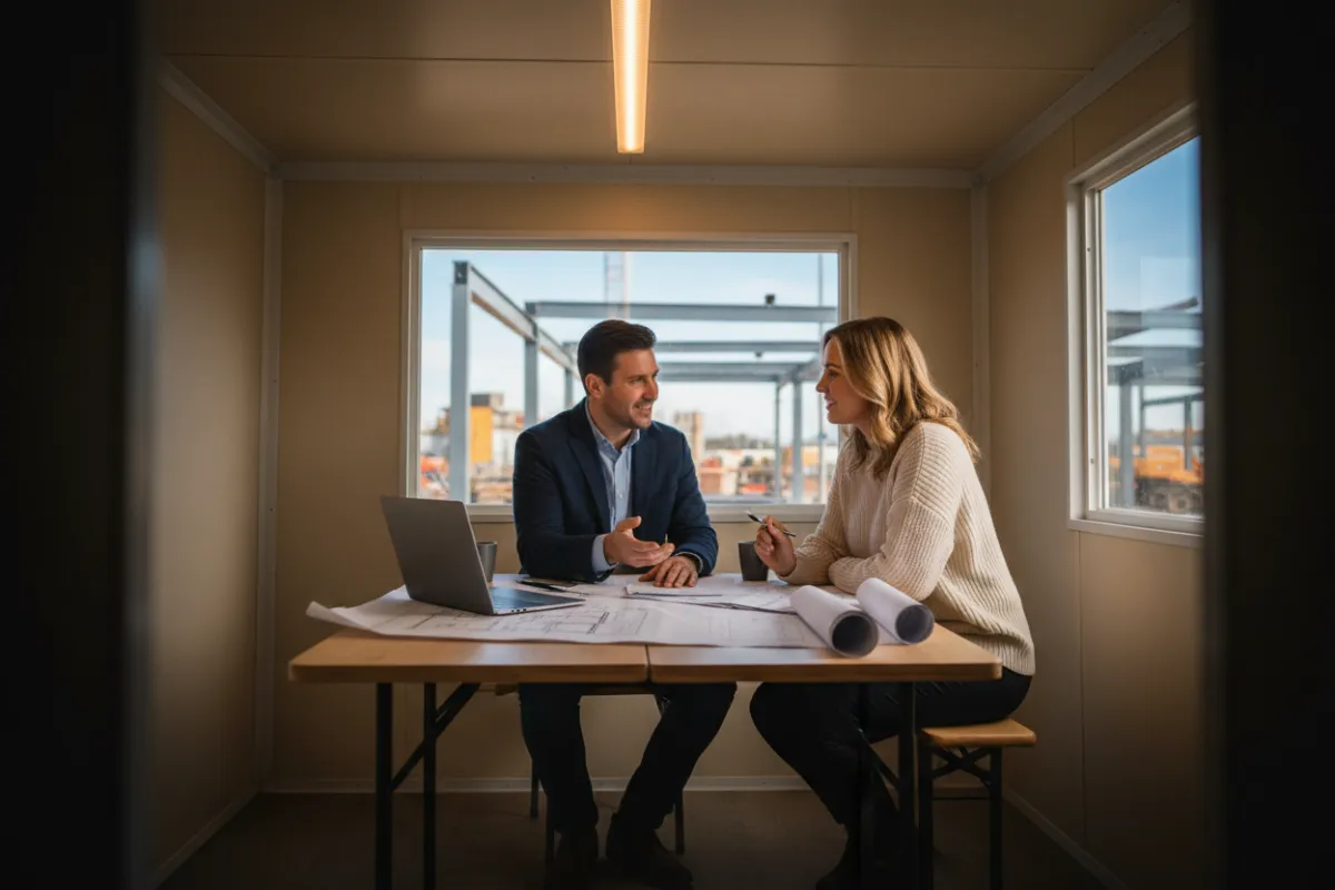 Contractor reviewing job costs and financial reports on a laptop