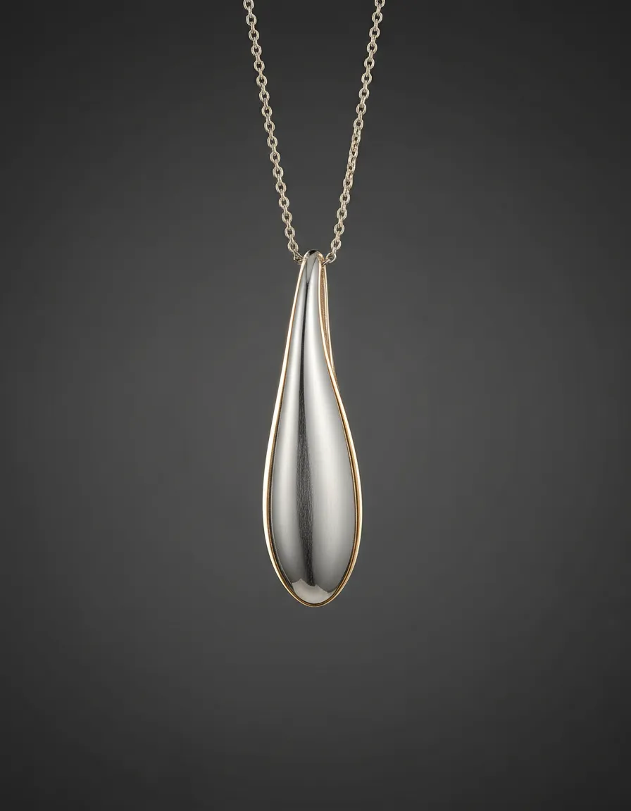 Minimalist Deco Drop - Premium 925 Silver