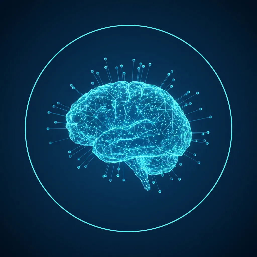 Digital blue brain network visualization