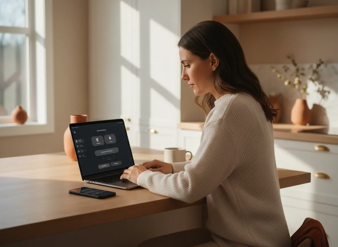 Homeowner reviewing service options on a clean modern interface