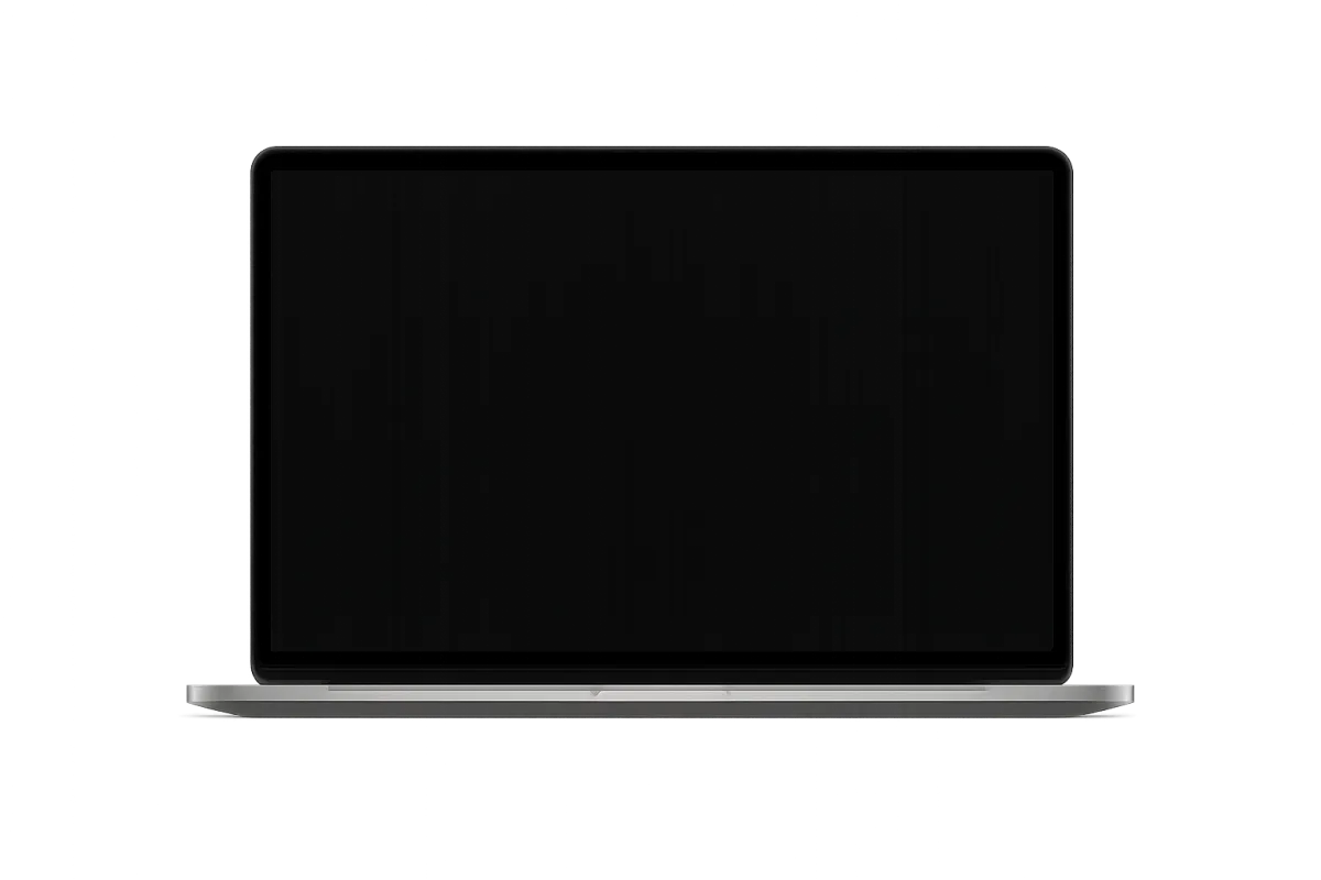 Product mockup laptop screen video placeholder