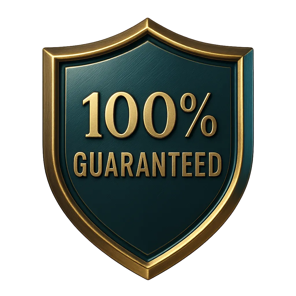 100 percent money-back guarantee badge