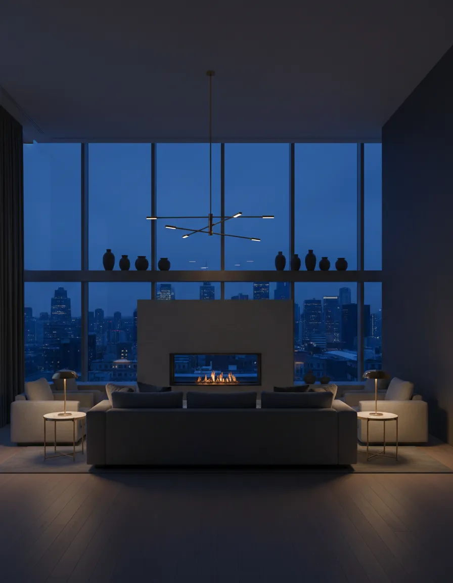 Cinematic luxury home interior