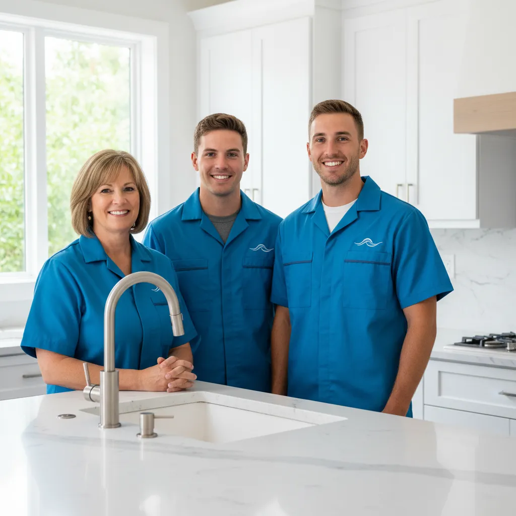 Local family-owned team members smiling on job site