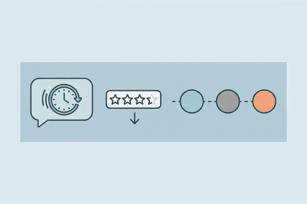 Illustration showing slow follow-up: no instant SMS response, no review automation, and no pipeline tracking