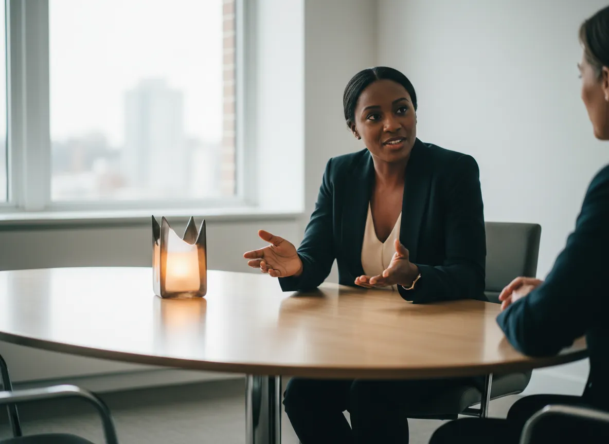 Professional coaching session featuring Black professional