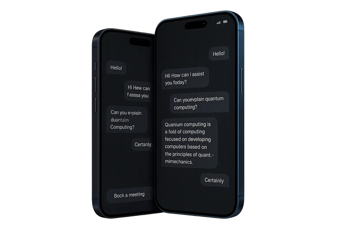 Smarter customer engagement and conversational AI interface mockup