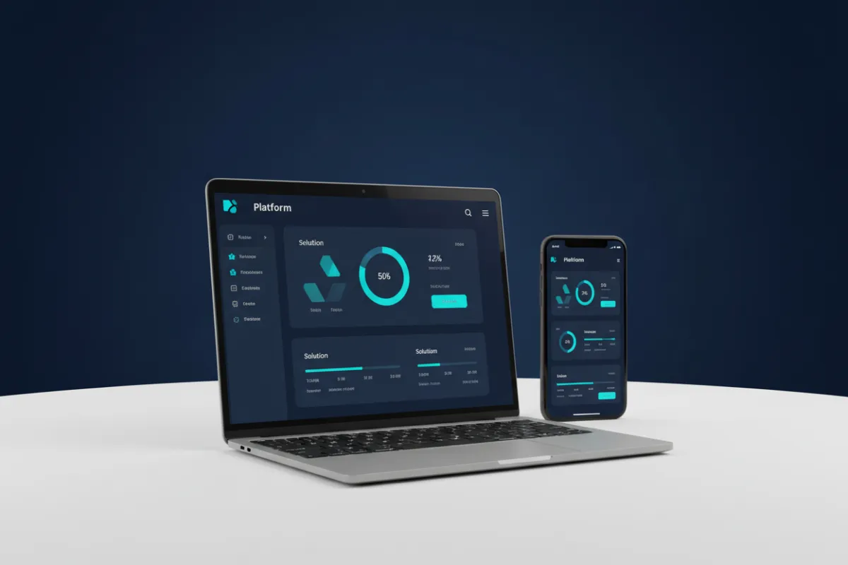 Platform dashboard and mobile application mockup