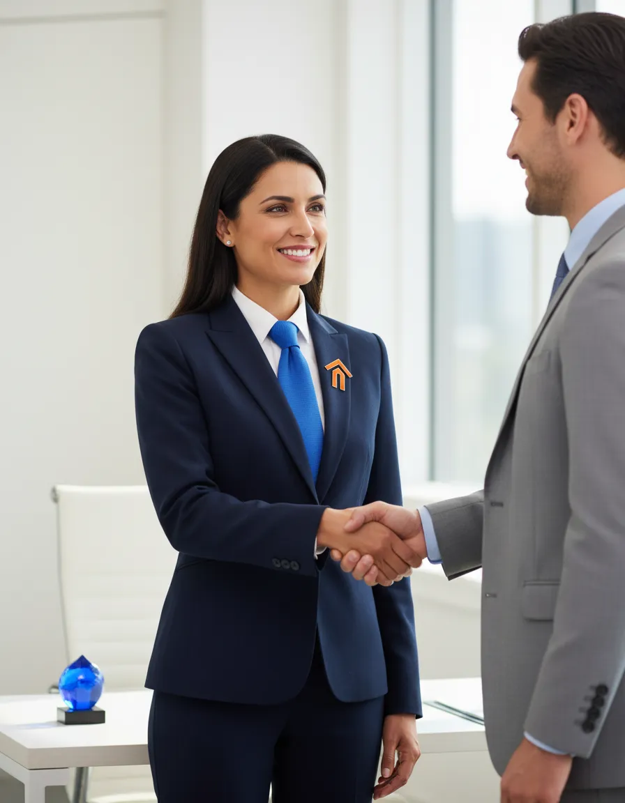 Insurance agent shaking hands and building trust with a client