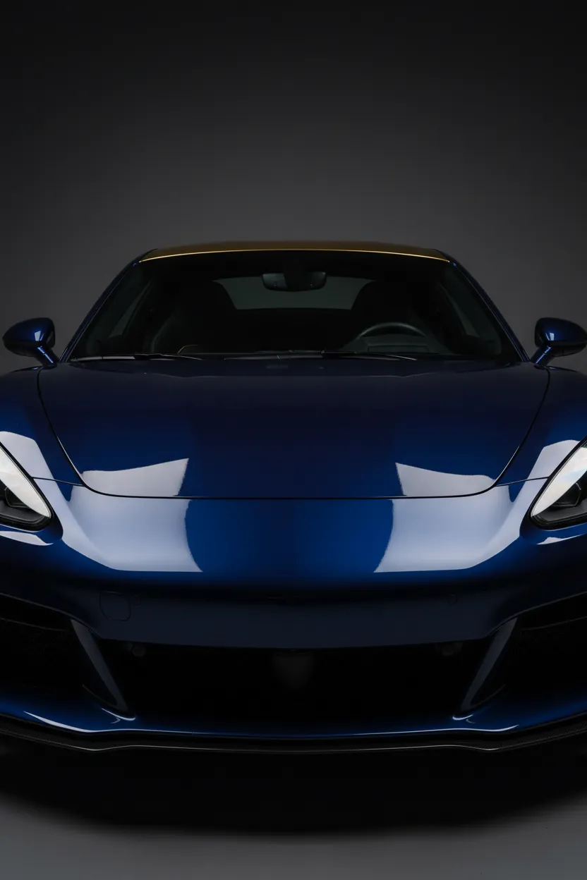 Sleek car front bumper showing pristine gloss protection