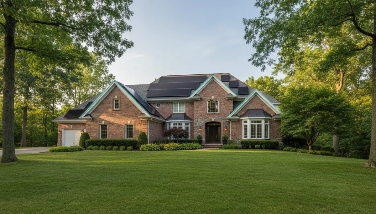 Illinois suburban home with solar panels
