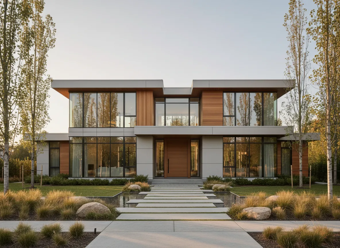 Modern custom home exterior built by Streamline Construction & Consulting