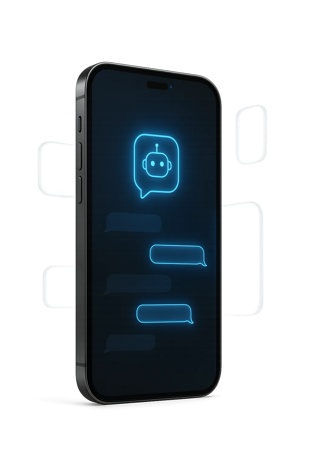 Smartphone mockup showing an automated SMS follow-up after a missed call