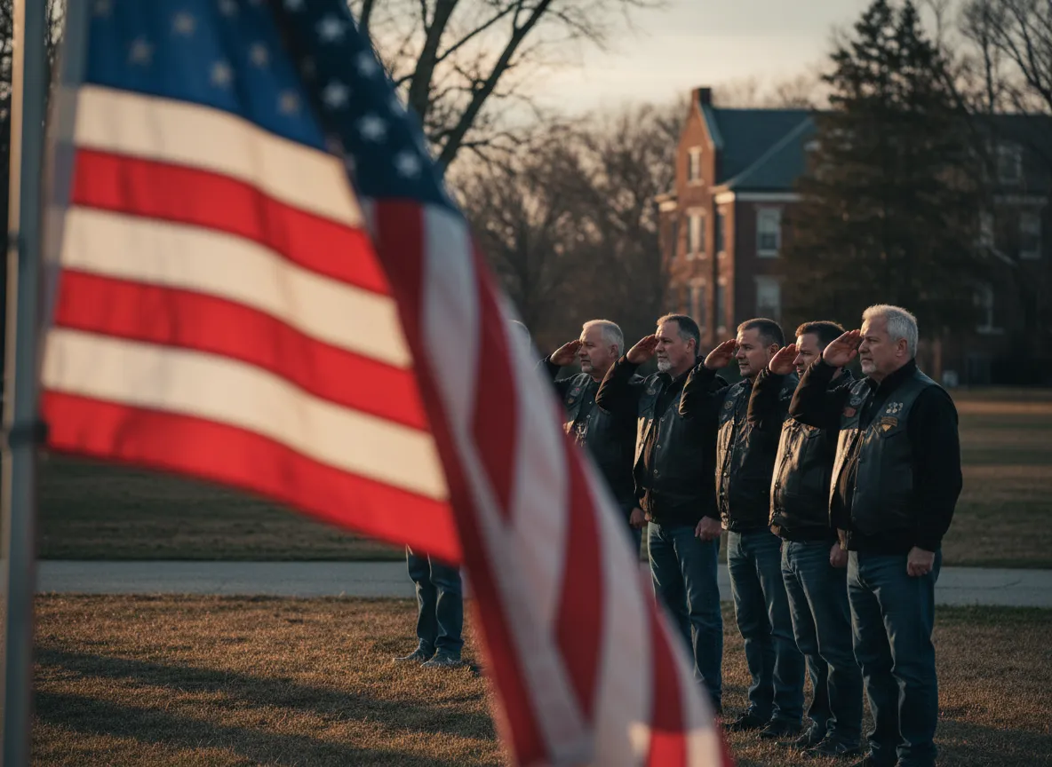 MG17 members saluting at a veteran ceremony