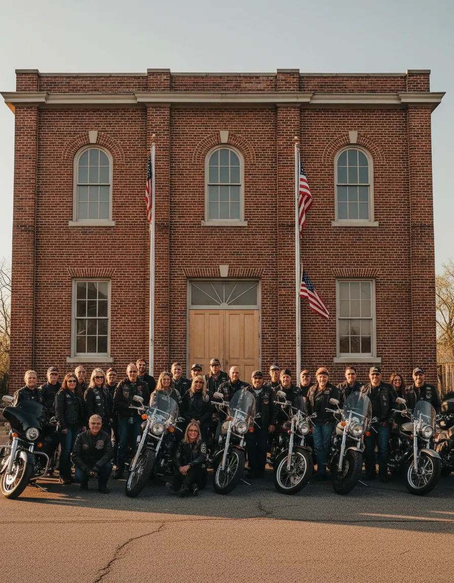 MG17 group photo in front of Frisco VFW Post 8273