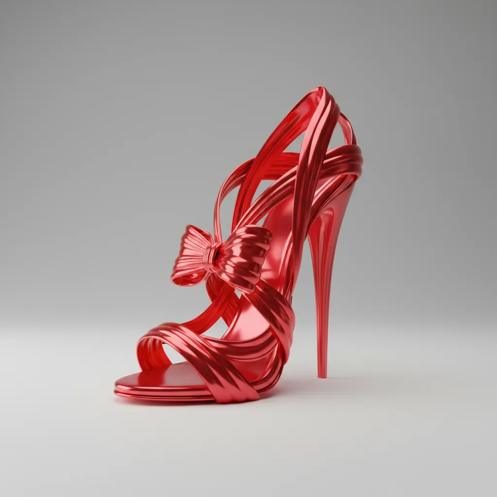 Large red high heel shoe