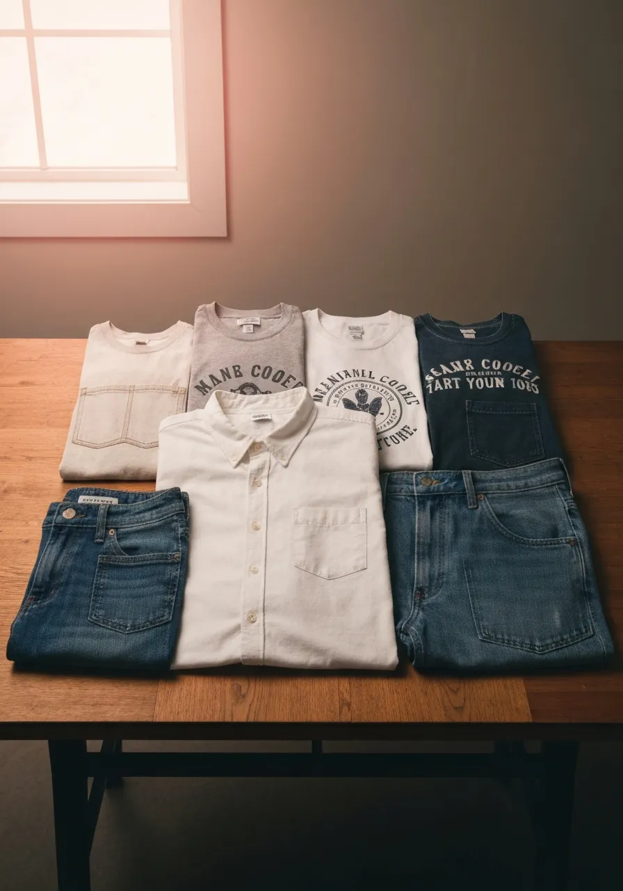 Collection of cherished clothing before being transformed into a memory quilt