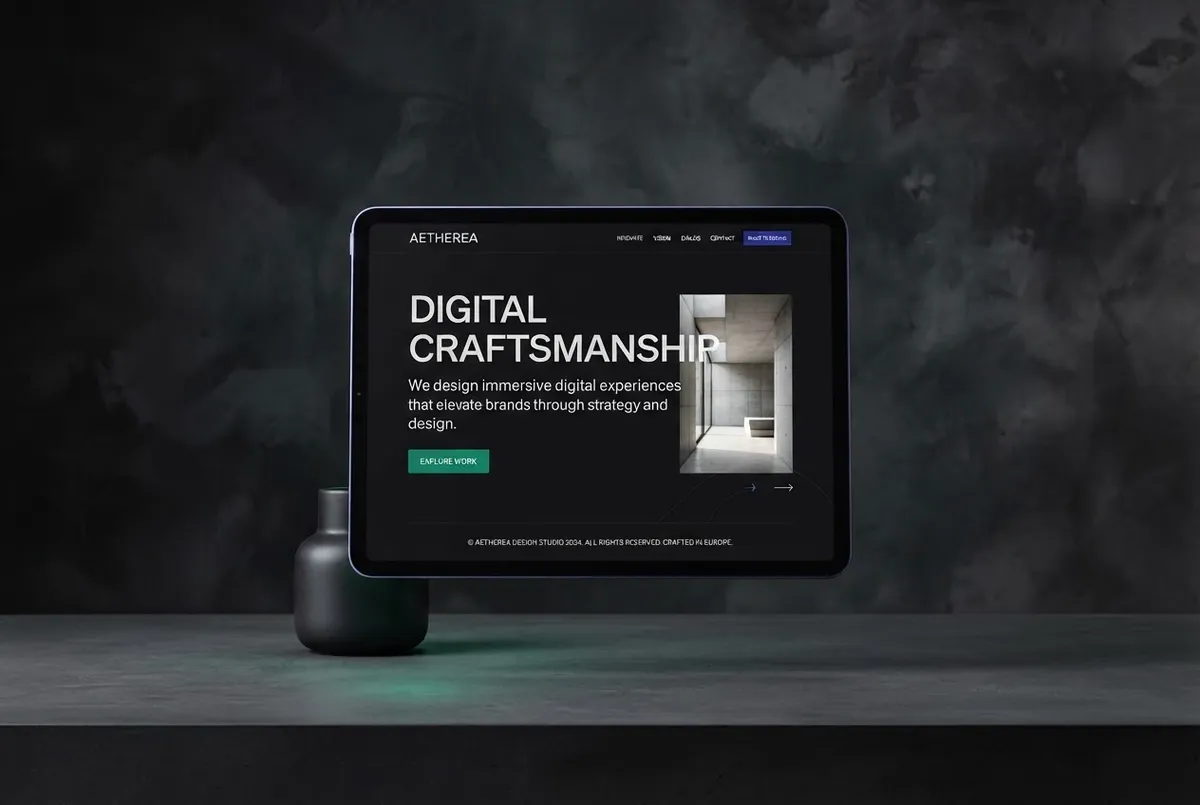 Sleek responsive web design mockup interface highlighting conversion optimization points and typography hierarchy