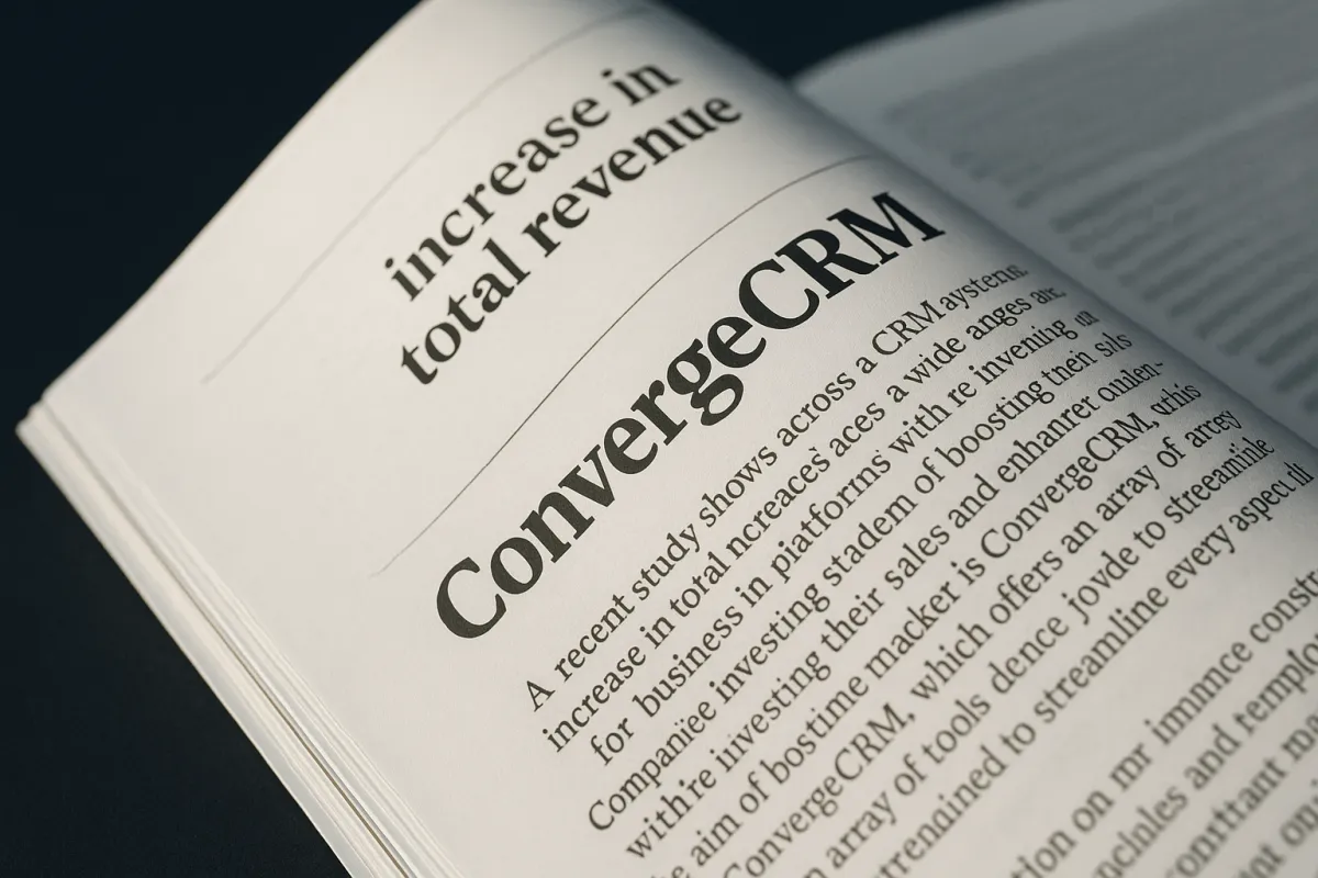 Fotografía editorial de revista con mención a ConvergeCRM