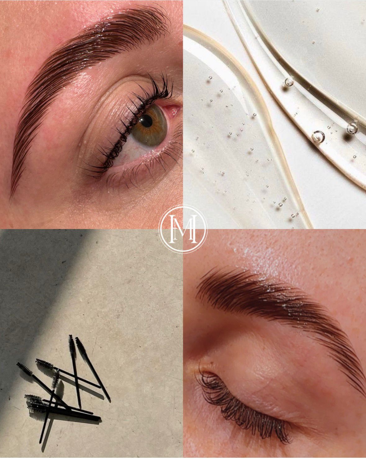 Before and after eyebrow lamination comparison