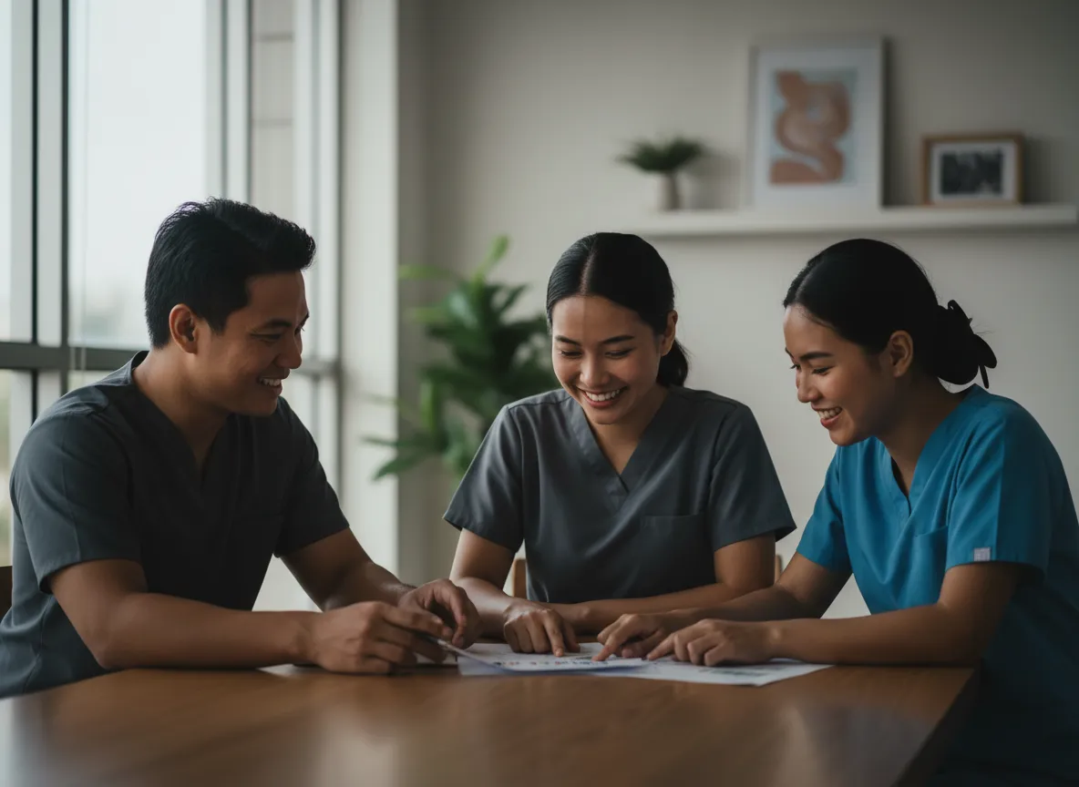 Coach Jay with Filipino nurses abroad