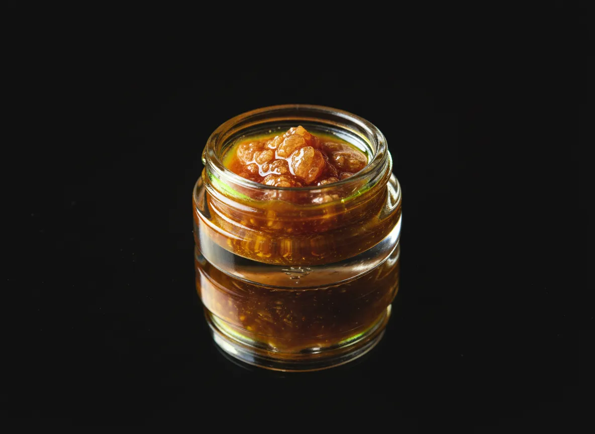 Macro photography of cannabis concentrates, diamonds and live resin