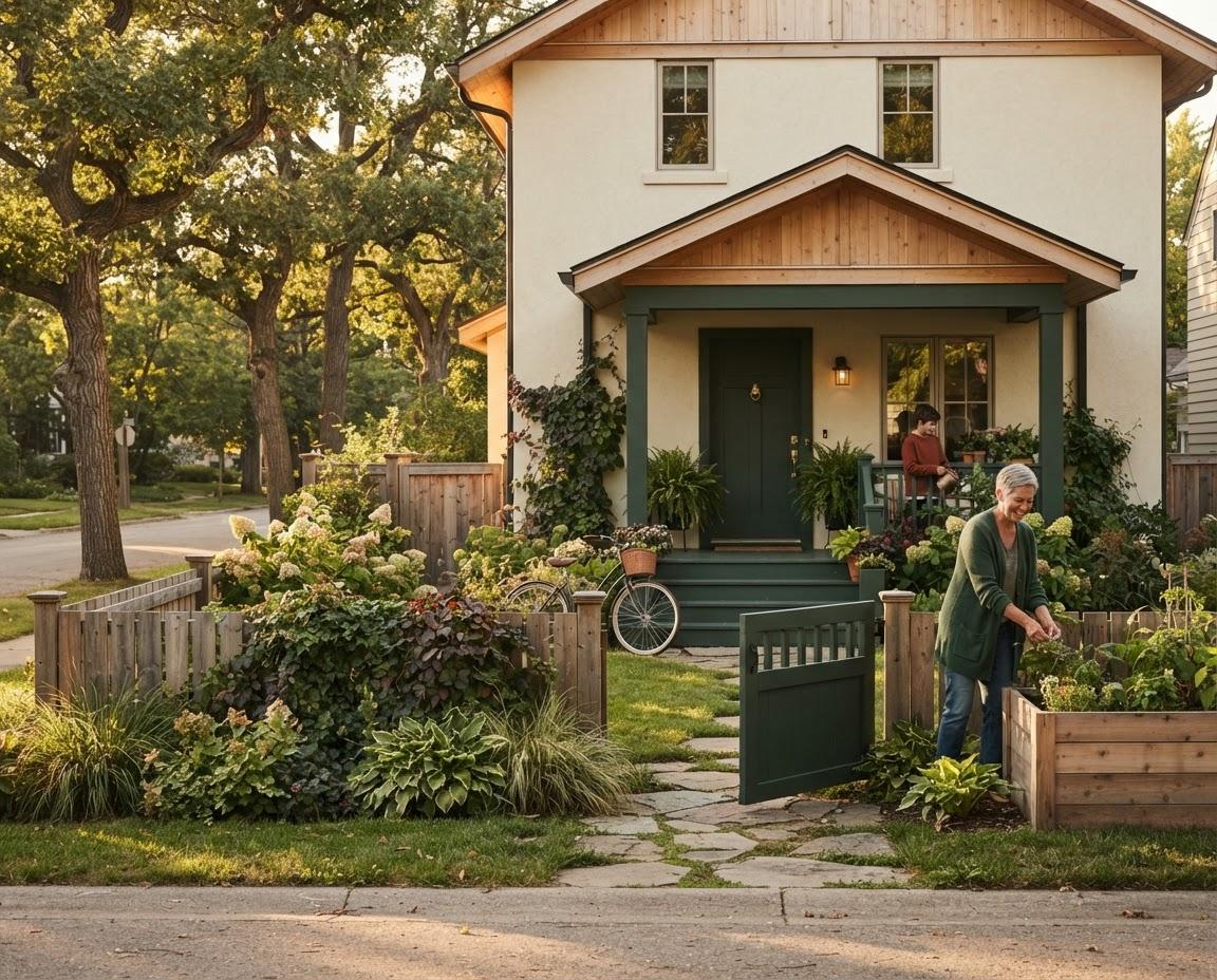 Welcoming, sunlit residential property exterior representing community revitalization