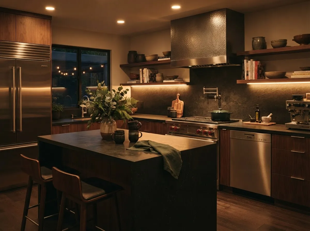 Modern kitchen with immaculate countertops and fixtures under professional maintenance oversight