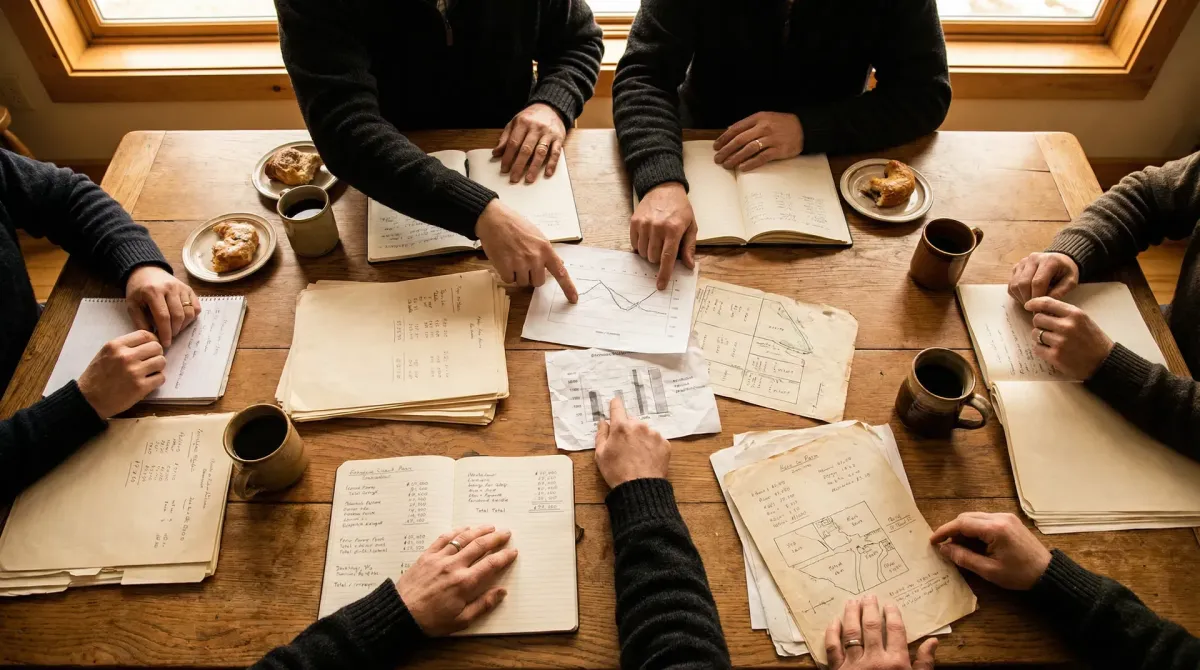 Producers collaborating at roundtable