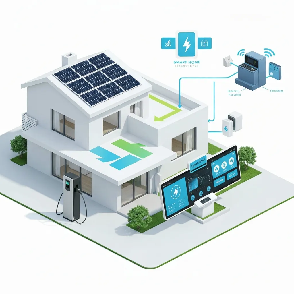 Home battery storage system installed on a wall