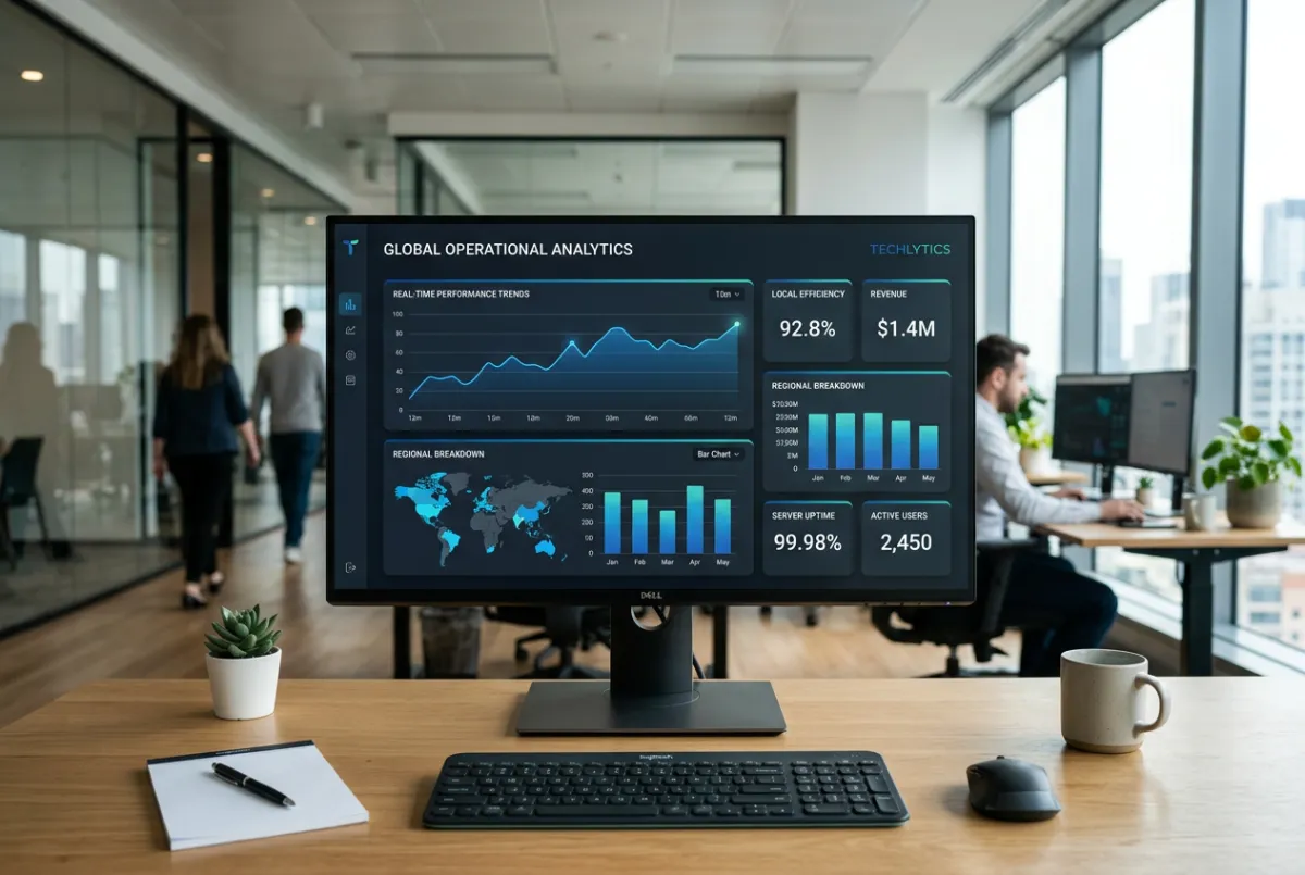 Targeted digital advertising dashboard showing local analytics and campaign performance